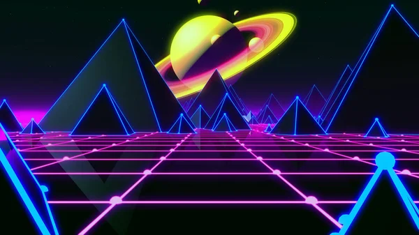 80S Futurista Retro Synthwave —  Fotos de Stock