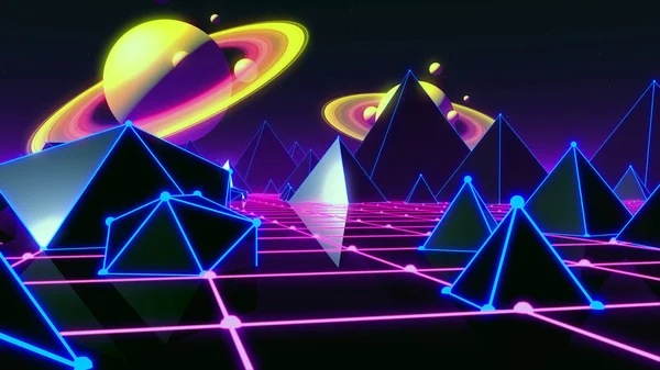 80s Retro Fütüristik Arka Plan 80s Stil