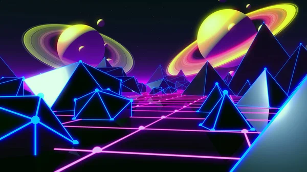 80s Retro Fütüristik Arka Plan 80s Stil