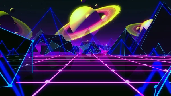 80s Retro Fütüristik Arka Plan 80s Stil