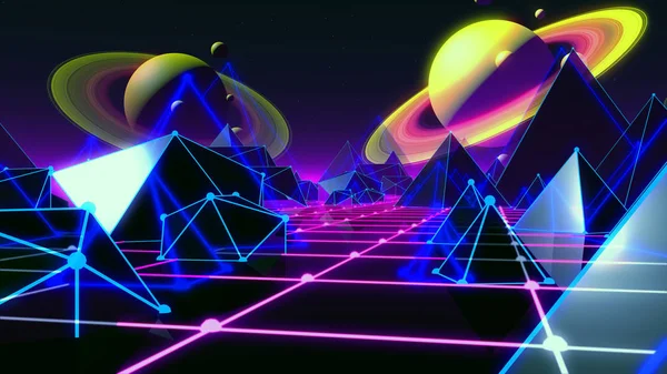 80s Retro Fütüristik Arka Plan 80s Stil