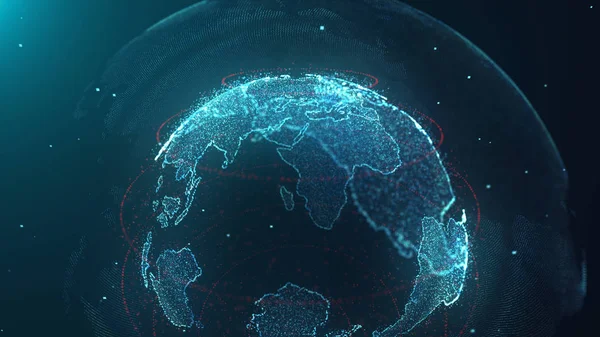 Wereld Kaart Data Technologie — Stockfoto