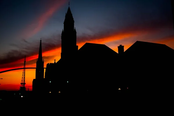 日の出ナッシュビルTnの街のシルエット — ストック写真