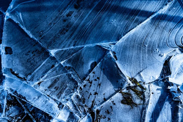 Blue cracked ice texture — Stock Photo, Image