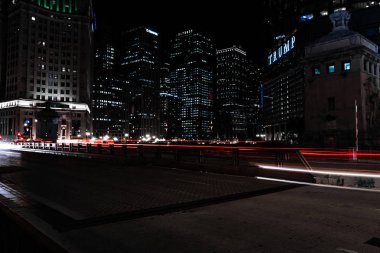 Michigan Ave uzun pozlama, gece şehir Chicago , Il 09/13/19