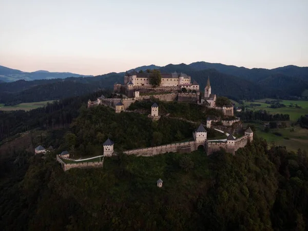 Vista Aérea Castelo Medieval Burg Hochosterwitz Caríntia Áustria — Fotografia de Stock