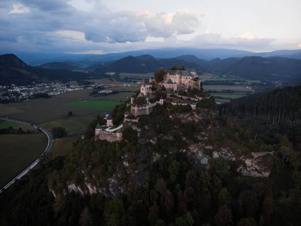 Vista Aérea Castelo Medieval Burg Hochosterwitz Caríntia Áustria — Fotografia de Stock