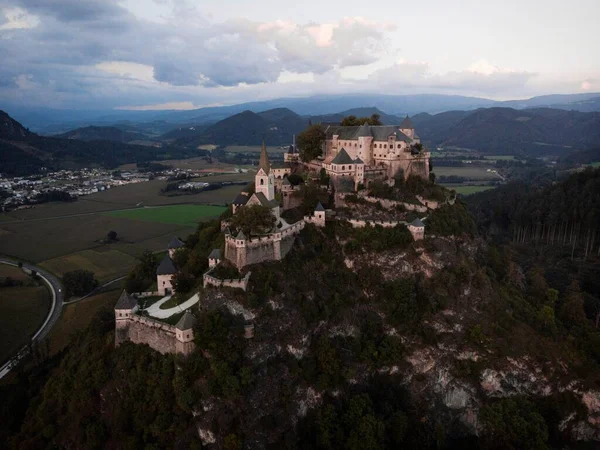 Vista Aérea Del Castillo Medieval Burg Hochosterwitz Carintia Austria — Foto de Stock