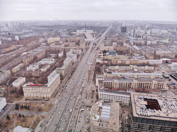 Panorama Kutuzovsky Avenue Moscow View Victory Park Height — Stock Photo, Image