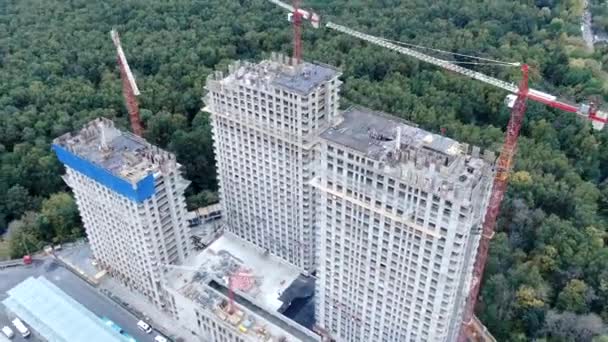 Panorama Van Aanleg Van Hoogbouw Gebouwen Van Hoogte — Stockvideo