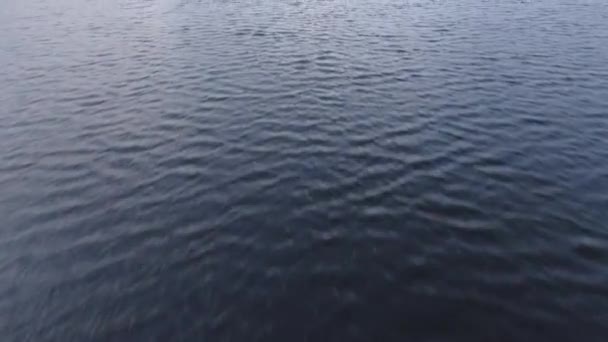 Herbst Morgengrauen Über Den Fluss Fliegen Blick Auf Den Fluss — Stockvideo