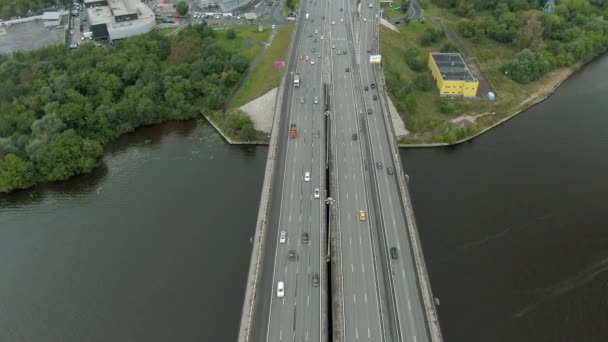 Рейс Видом Повітря Через Багаторівневу Транспортну Розв Язку Москві Заході — стокове відео