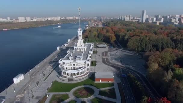 Vue Aérienne Est Beau Panorama Sur Gare Rénovée Fleuve Nord — Video