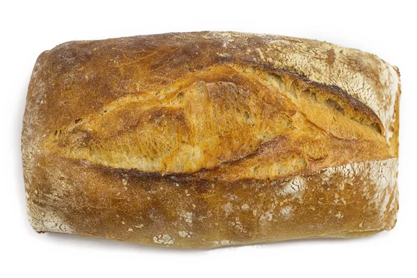 Isolieren Von Schwarzem Frischem Französischem Brot Auf Weißem Hintergrund — Stockfoto