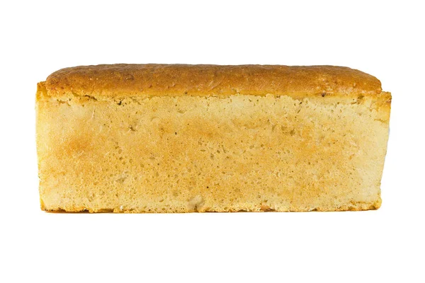 Isolieren Von Quadratischen Weißen Laib Brot Mit Auf Weißem Hintergrund — Stockfoto