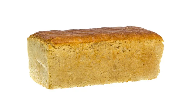 Isolieren Von Quadratischen Weißen Laib Brot Mit Auf Weißem Hintergrund — Stockfoto