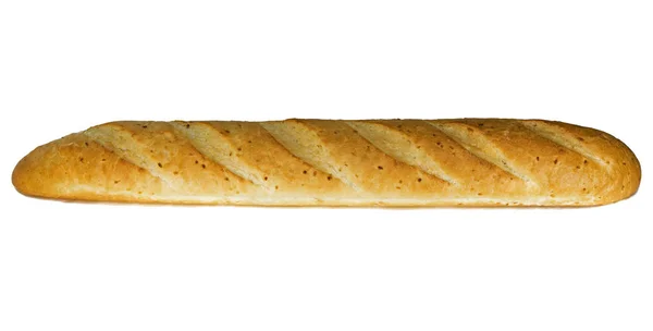 Isolieren Von Knusprigem Weißem Baguette Auf Weißem Hintergrund Baguette Aus — Stockfoto