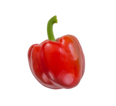 Beyaz arka planda kırmızı dolma biber