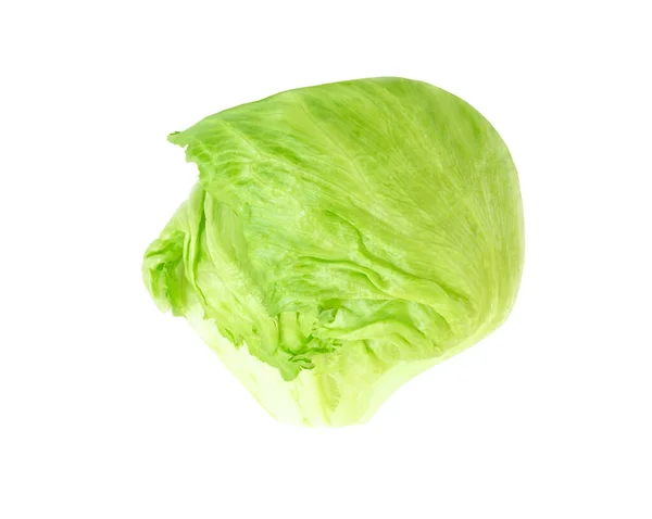 白色背景的新鲜绿色冰山生菜 — 图库照片
