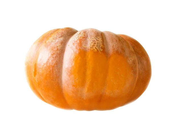 Nagy Narancs Tök Pöttyök Fehér Alapon — Stock Fotó
