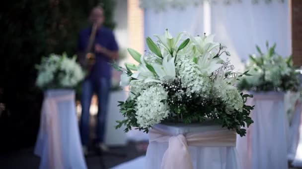 婚礼装饰在仪式和宴会上 — 图库视频影像