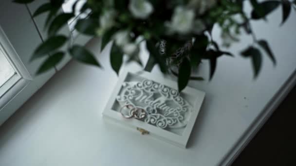 Wedding Decorative Box Wedding Rings — Stock Video