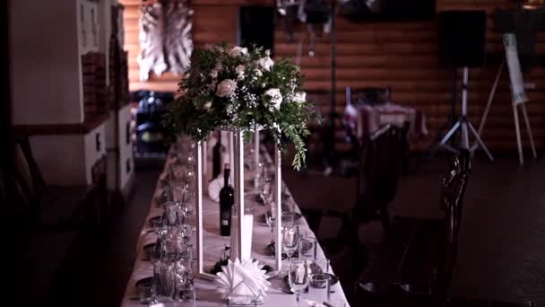 Decorações Casamento Cerimônia Banquete — Vídeo de Stock