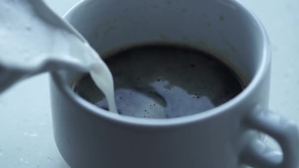 Lait Sur Café Effet Lait Sur Café Surface Cappuccino — Video