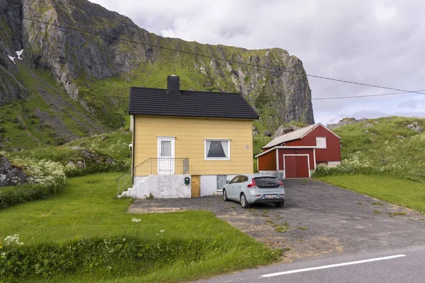 Mountain Road Eggum Svolvaer Lofoten Islands Norway — Stock Photo, Image