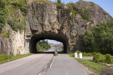 panoramik deniz kenarı ve Adaları'nda Svolvaer, Norveç'te Lofoten