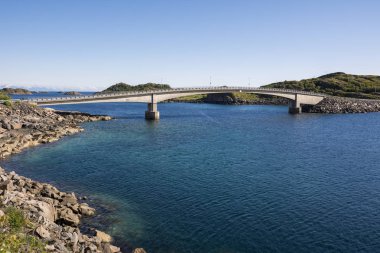 henningsvaer, Norveç'te Lofoten'ın kıyısındaki Panorama
