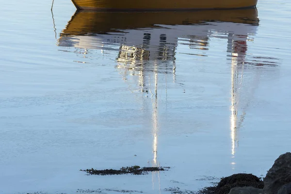 Barco Medianoche Sol Eggum Lofoten Noruega — Foto de Stock