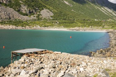 henningsvaer, Norveç'te Lofoten'ın kıyısındaki Panorama