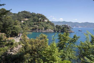 Cenova İtalya Portofino sahil boyunca deniz manzara