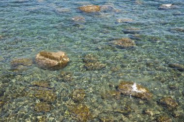 Cenova İtalya Portofino sahil boyunca deniz manzara