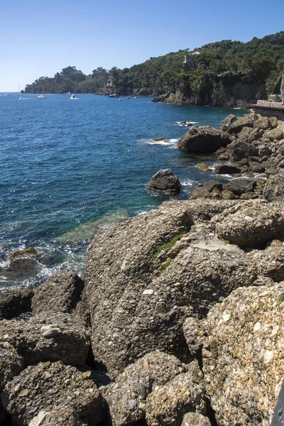 Krajiny Moři Podél Pobřeží Portofina Janově Itálii — Stock fotografie