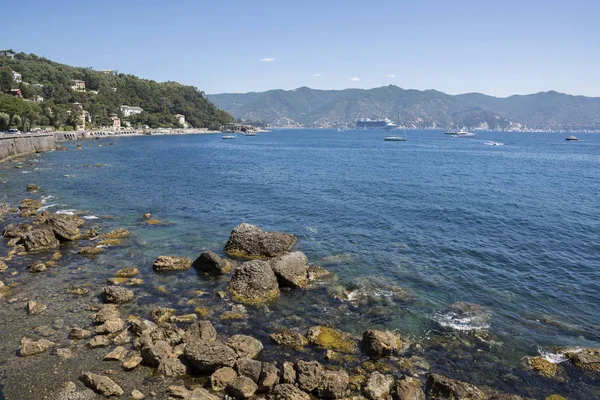 Paisajes Mar Largo Costa Portofino Génova Italia — Foto de Stock