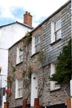 Cornwall Padstow köyünde evlerde