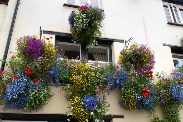 Häuser Padstow Dorf Kornwand — Stockfoto