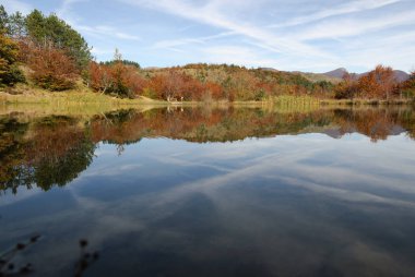 Bocco Gölü sonbahar sezonu Bocco geçidinde İtalya Liguria