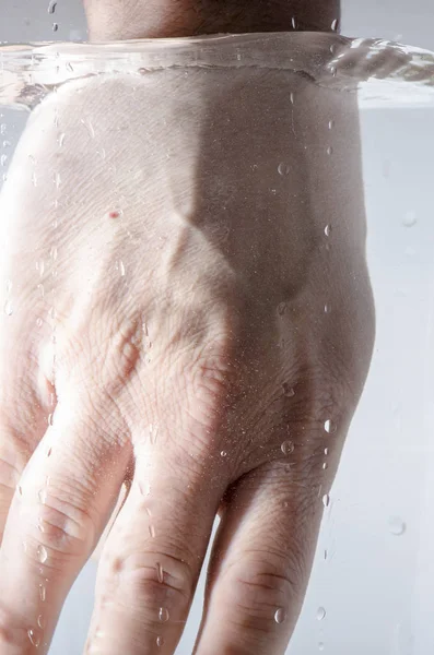 Hand Drop Bubble Water Still Life — Stock Photo, Image