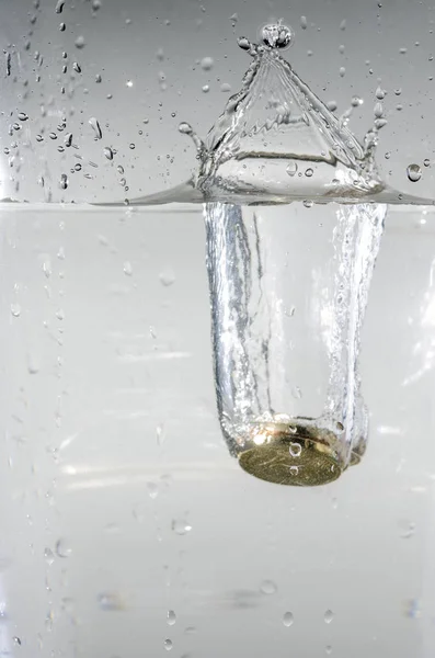 Coins Falling Water Still Life — Stock Photo, Image