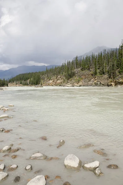 Athabasca Falls Prowincji Alberta Kanadzie — Zdjęcie stockowe