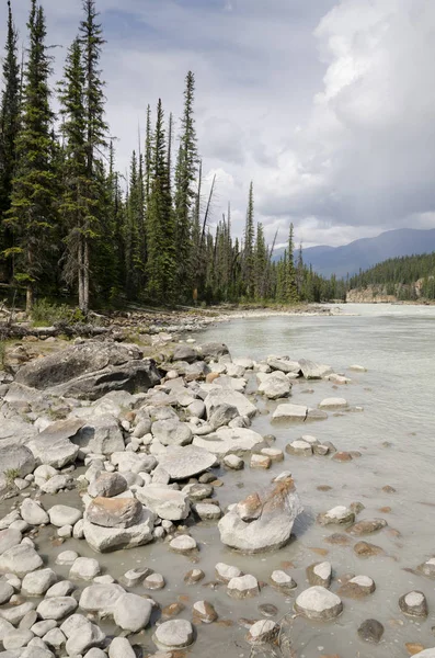 Athabasca Falls Prowincji Alberta Kanadzie — Zdjęcie stockowe