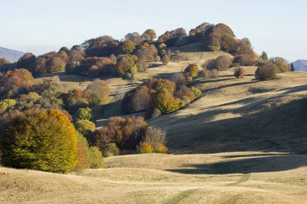 Herfst Landschap Bergen Van Genua Ligurië Italië — Stockfoto