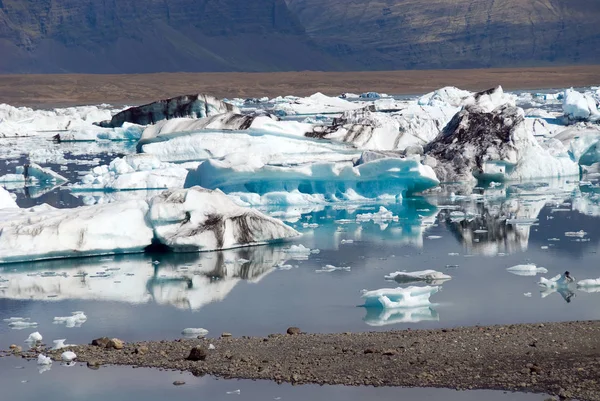 Ledovce Jokulsarlon Jezeře Islandu — Stock fotografie