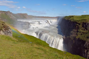 İzlanda'daki gullfoss şelale yaz
