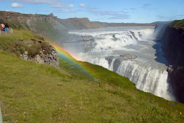 Gullfoss Waterval Ijsland Zomer — Stockfoto