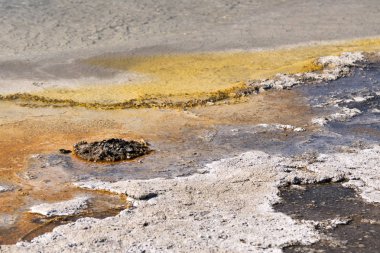 Siyah kum havzasında Yellowstone Milli Parkı'nda Wyoming Şofben