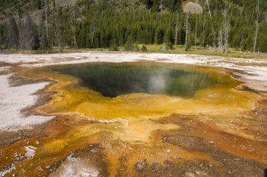 Siyah kum havzasında Yellowstone Milli Parkı'nda Wyoming Şofben